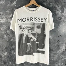Vintage Morrissey rock music band tour short sleeve white color shirt KV35124