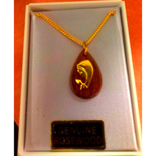 Genuine~Rosewood~Mother Mary Necklace