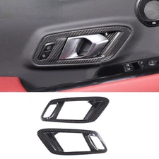 For 19+ T0yot@ Supra A90 Real Carbon Fiber Interior Door Handle Bowl Panel Trim