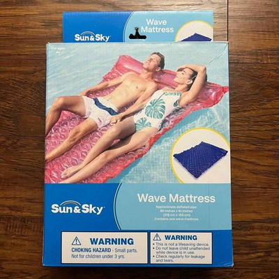 Sun & Sky Wave Blue Mattress Swimming Pool Floatie Bed