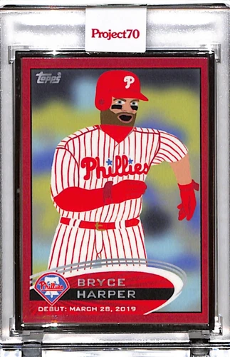 2021 TOPPS PROJECT 70 #461 BRYCE HARPER BY KEITH SHORE P70 AP SILVER FRAME 38/51
