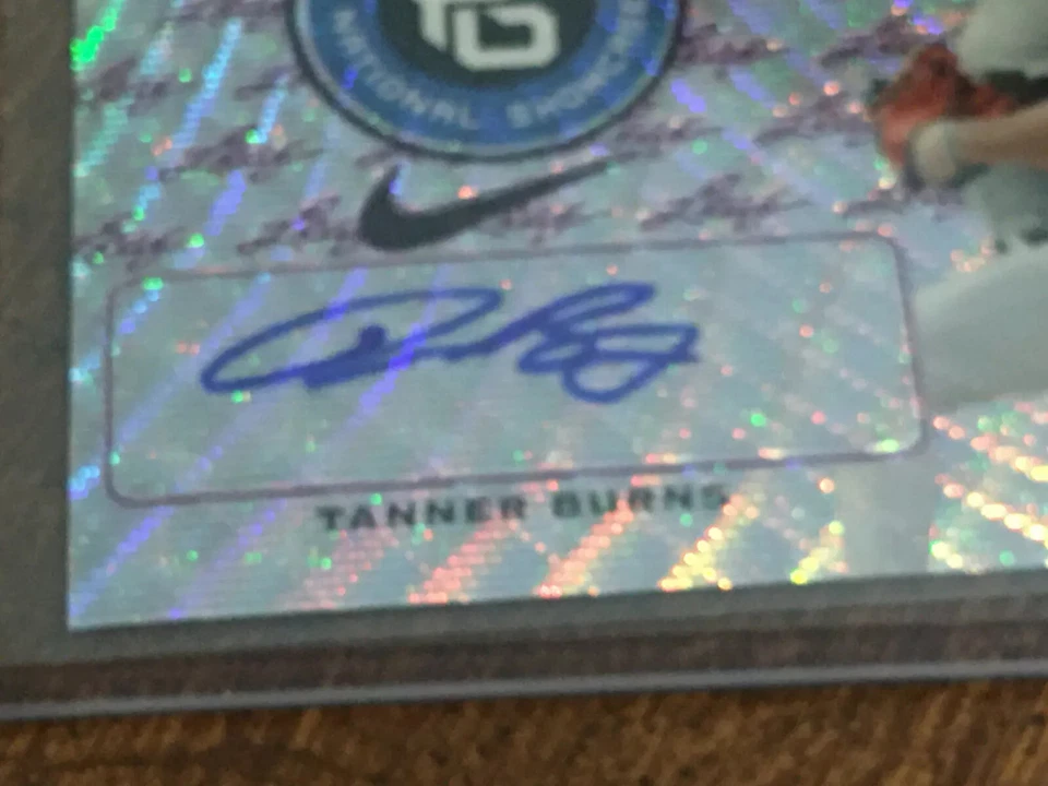 TANNER BURNS 2016 Leaf Perfect Game PURPLE ETCH Autograph #1/1 INDIANS AUBURN - Image 4 of 4