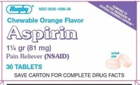 5 Pack Rugby Chewable Aspirin Pain Reliever 81mg Orange Flavored 36 Tablets Each on sale 5 Pack Rugby Chewable Aspirin Pain Reliever 81mg Orange Flavored 36 Tablets Each on sale