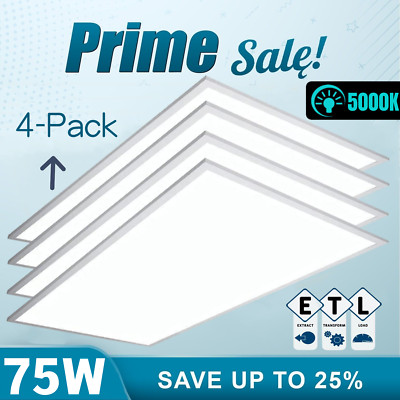 2x4 LED Flat Panel Troffer Light - 8400lm Recessed Back-Lit Drop Ceiling Lights
