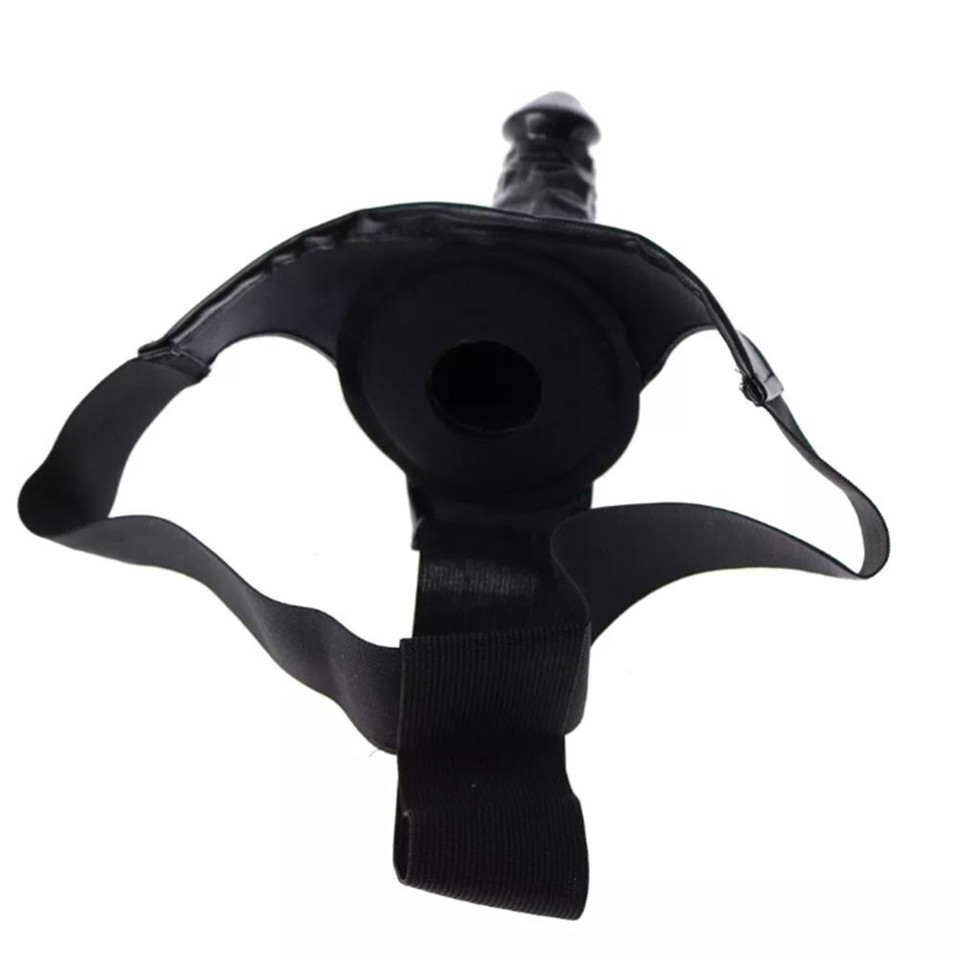 Loving Joy 8 Inch Vibrating Hollow Strap On Vanilla