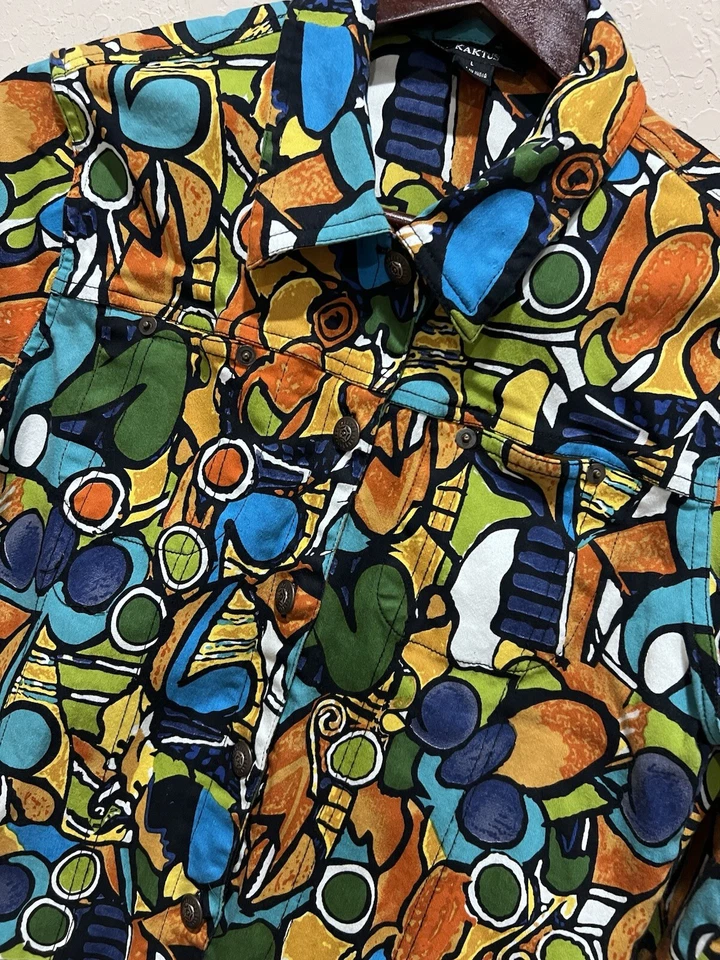 Chaqueta de cactus vintage arte para usar para mujer grande inspirada en Picasso colorida Foto 4 de 4