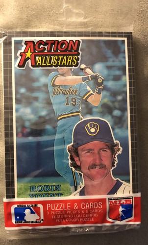 1985 Donruss Action All-Stars Pack Robin Yount (Top) Dave Kingman (Back)