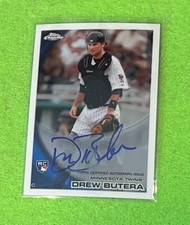 Drew Butera 2010 Topps Chrome 202 RC Autograph