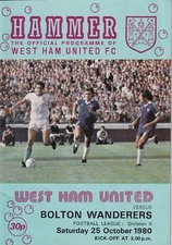 The Hammer - West Ham United Programme - Sat 25 Oct 1980 vs Bolton Wanderers