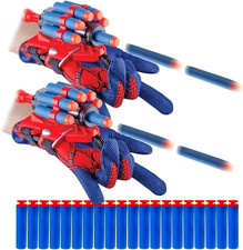 2 Sets Spider Web Shooters Cosplay Launcher Gloves with Wrist Toy Set Hero Webs