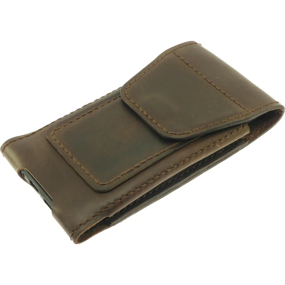 DACO FOR ARMORED PHONES VERTICAL HAND SEWN OF COWHIDE WAIST POUCH CASE COVER - Image 3 of 4