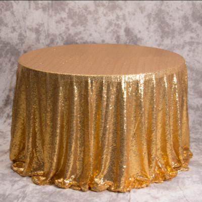 Gold Glitter Sequin Tablecloth Wedding Engagement Reception Party Decoration