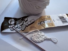 Sugar'n Cream White Yarn 100 Cotton Free crochet hook New