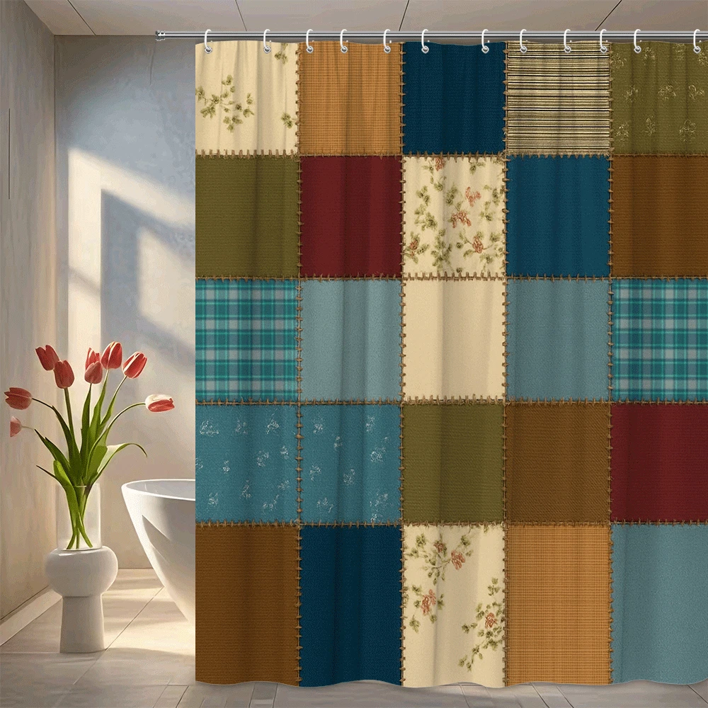 Dawson Star Patchwork Shower Curtain 72x72 - Allyson's Place | Primitive Home Décor Dawson Star Patchwork Shower Curtain 72x72 - Allyson's Place | Primitive Home Décor