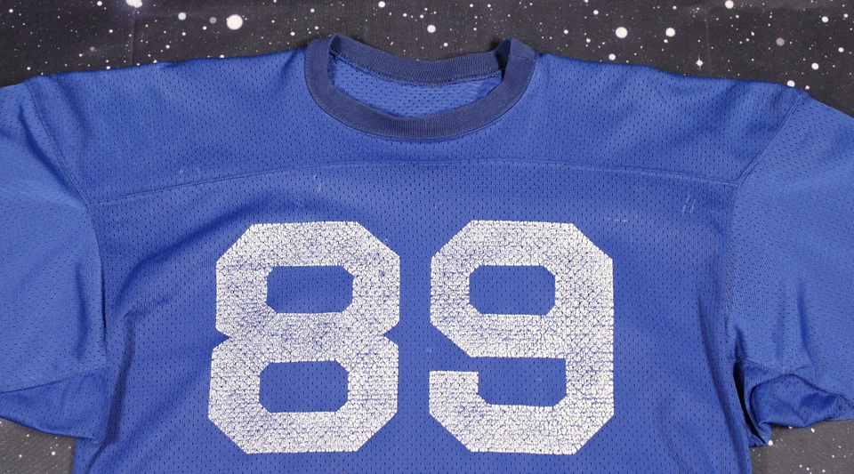 Vintage 60's Champion Blue #89 Nylon Football Jersey - Large - Made in USA - Image 2 of 4