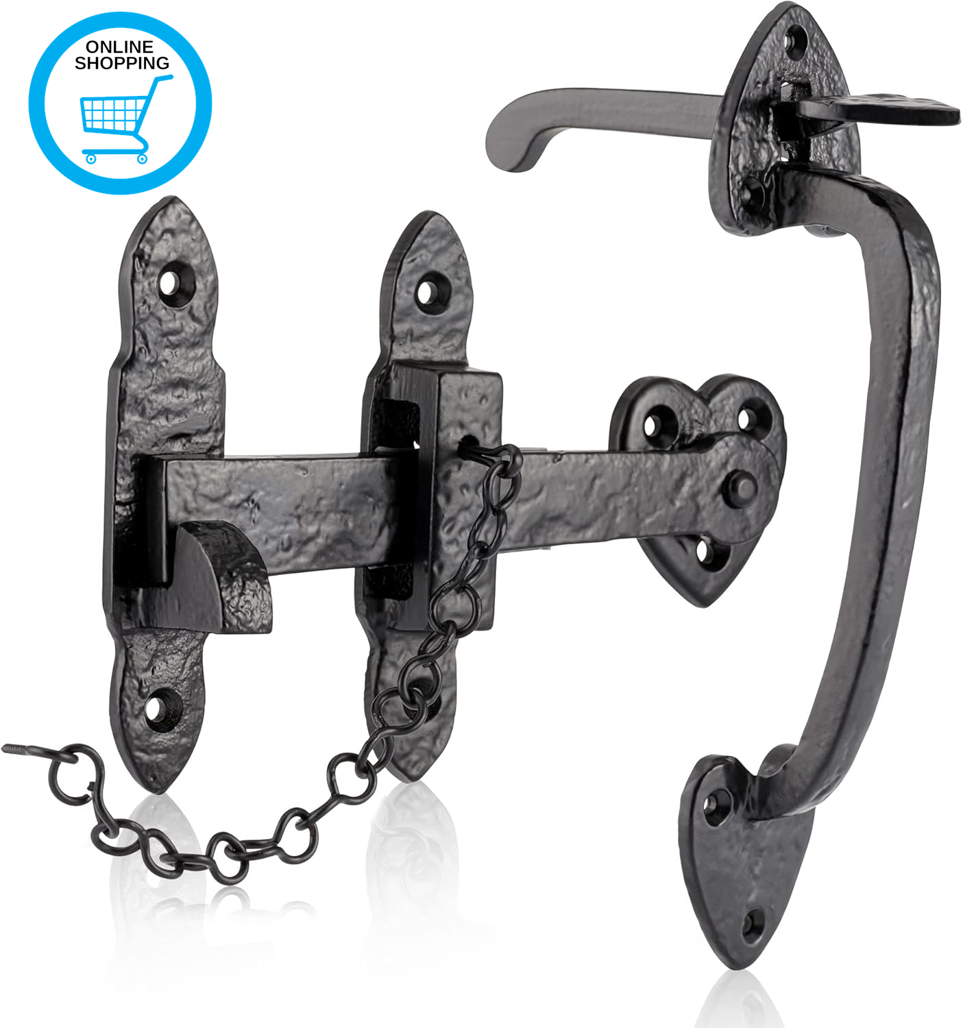 Smithy'S Range Thumb Gate Latch Black Antique, Traditional Suffolk Latch, Cast I