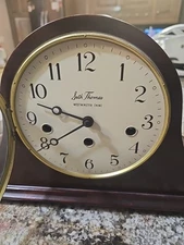Seth Thomas Westminster Chime 8 Day Key Wound Woodbury 1302 Mantel Clock Germany