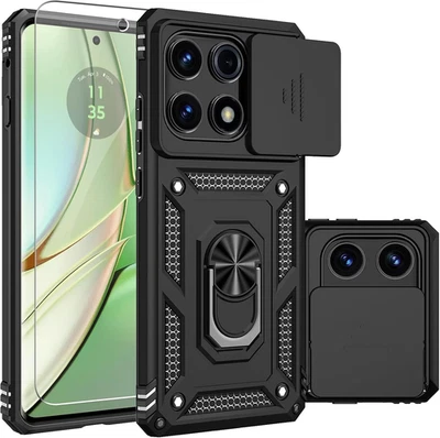 YZOK For Motorola Edge 2025 Case,With Camera Lens Cover HD Screen Protector,[Military