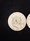 1950-1954 Franklin Half Dollar Coins, 90% Silver Lot of 5 Coins