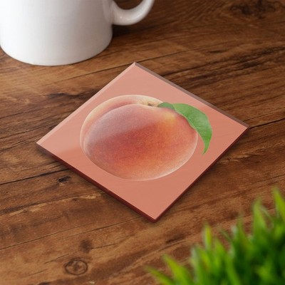 Pfirsich Glas Untersetzer Quadratisch Obst Küche Sommer Ästhetisch Süß Geschenk