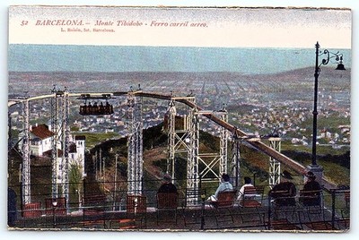 Postcard: 52 BARCELONA. - Monte Tibidabo - Ferro carril aered. L. Rois