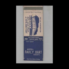 Matchbook Cover Hotel Nancy Hart Hartwell GA
