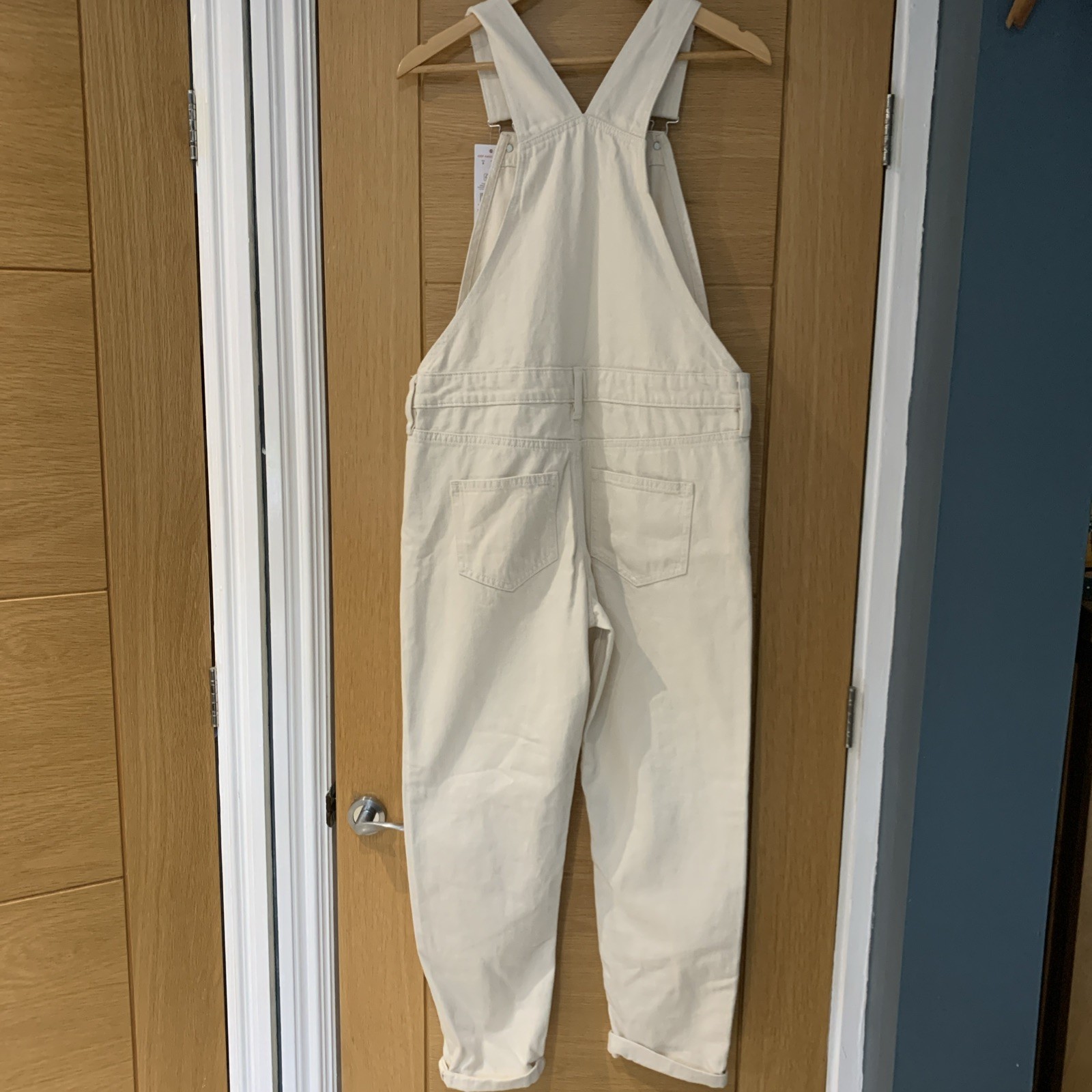 F&F Utility Cream Denim Dungarees Size 8-10 BNWT Sold Out. Ex cond image 8