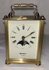 VINTAGE Benchmark Blue Moon Phase Clock Hermle Quartz 2100 Germany Works