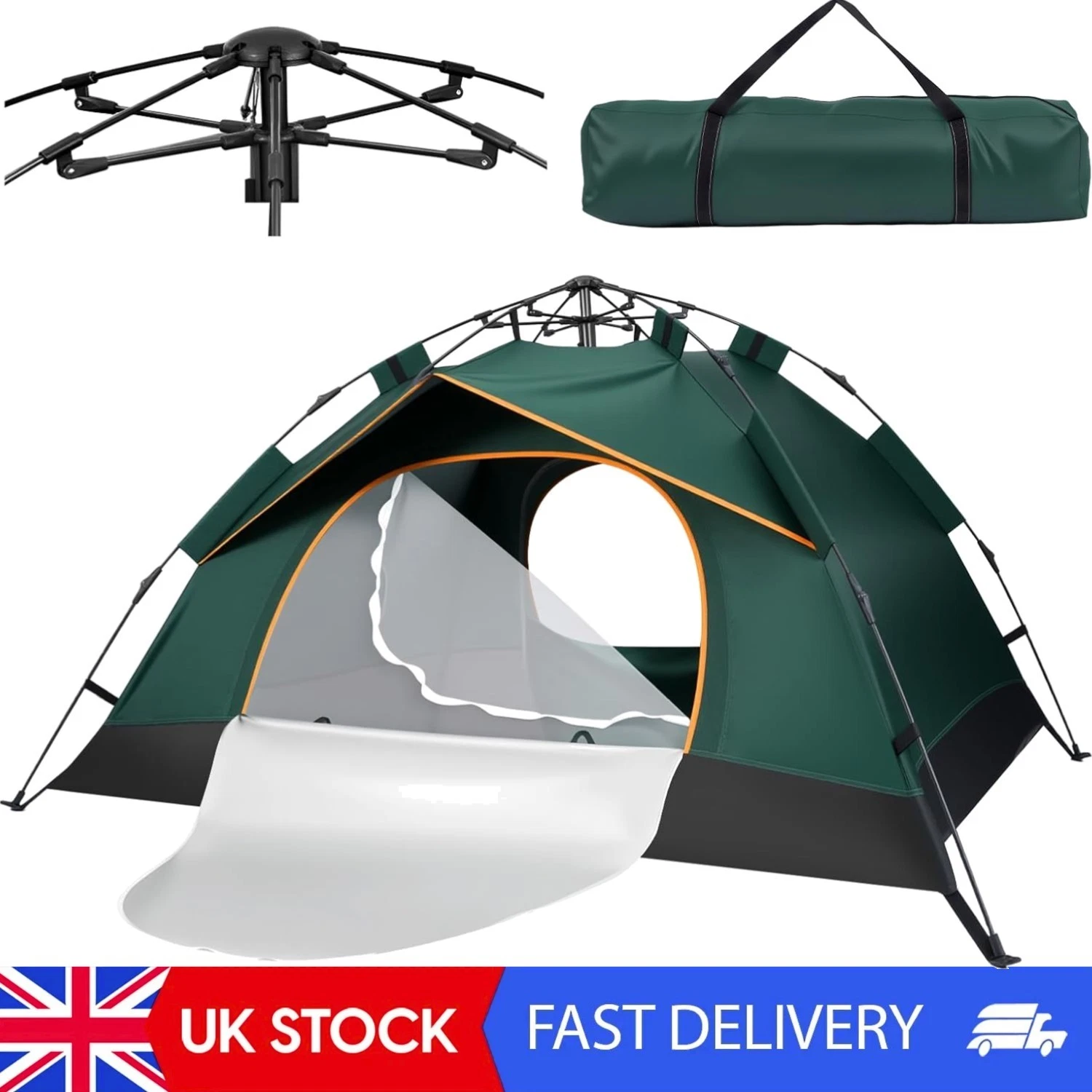 Instant Setup 3-Person Dome Tent - Lightweight & Portable for Outdoors
