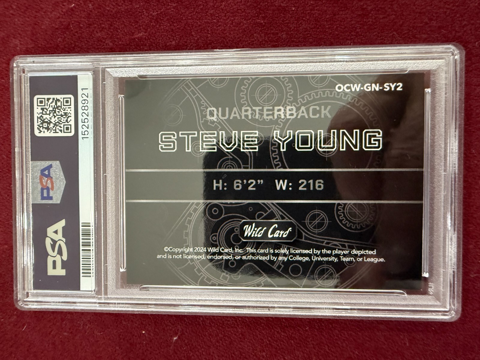 Steve Young 2024 Wild Card Mojo Green Gold 1/1 PSA 9 Mint 49ers view 2