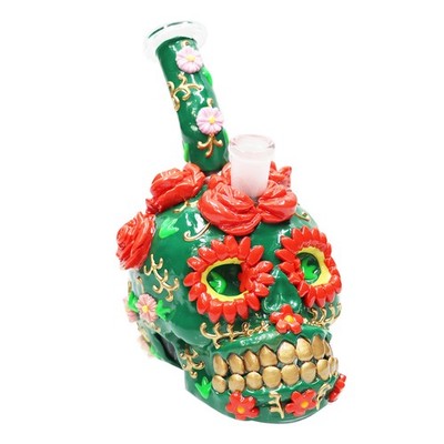 6'' MONSTER Skull Glass Bongs Water Pipe Tobacco Smoking Mini Bong W/ 14mm Bowl