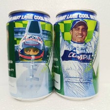 2003 Thailand 7UP Juan Pablo MONTOYA set 2 cans 325 mL COOL IN THE FAST LANE