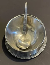 Monterey Stainless Serving Dish with Matching Spoon - Saucer abd Bowl attached