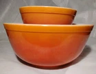 PYREX Flameglo Mixing Bowls 401 403 Orange Red Ombre Nesting Bowl Vintage Flame