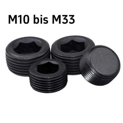 Grad 12,9 Stahl M10 bis M33 Metrisch Verschlussschraube 1,5mm Steigung DIN 906