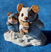 Wee Forest Folk® "Snow Mouse & Friend" Fig. M-84, Annette Petersen, ©1982 (Ret.)