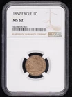1857 Small Cents Flying Eagle NGC MS-62