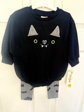 NEW Cat  Jack Baby 12 Months 2 Piece Halloween Bat Set Costume Bodysuit  Pants