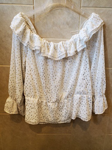 VINCE CAMUTO SIZE XXL GOLD IVORY TOP BLOUSE-NWT - Picture 5 of 8