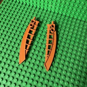 Lego Bionicle Part 44033 Weapon Air Katana Genuine Dark Orange x1 Lot Of 2