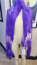 Vintage Aloha Hawaii Beach Sarong Wrap Skirt Swimsuit CoverUp NWTS PURPLE y7
