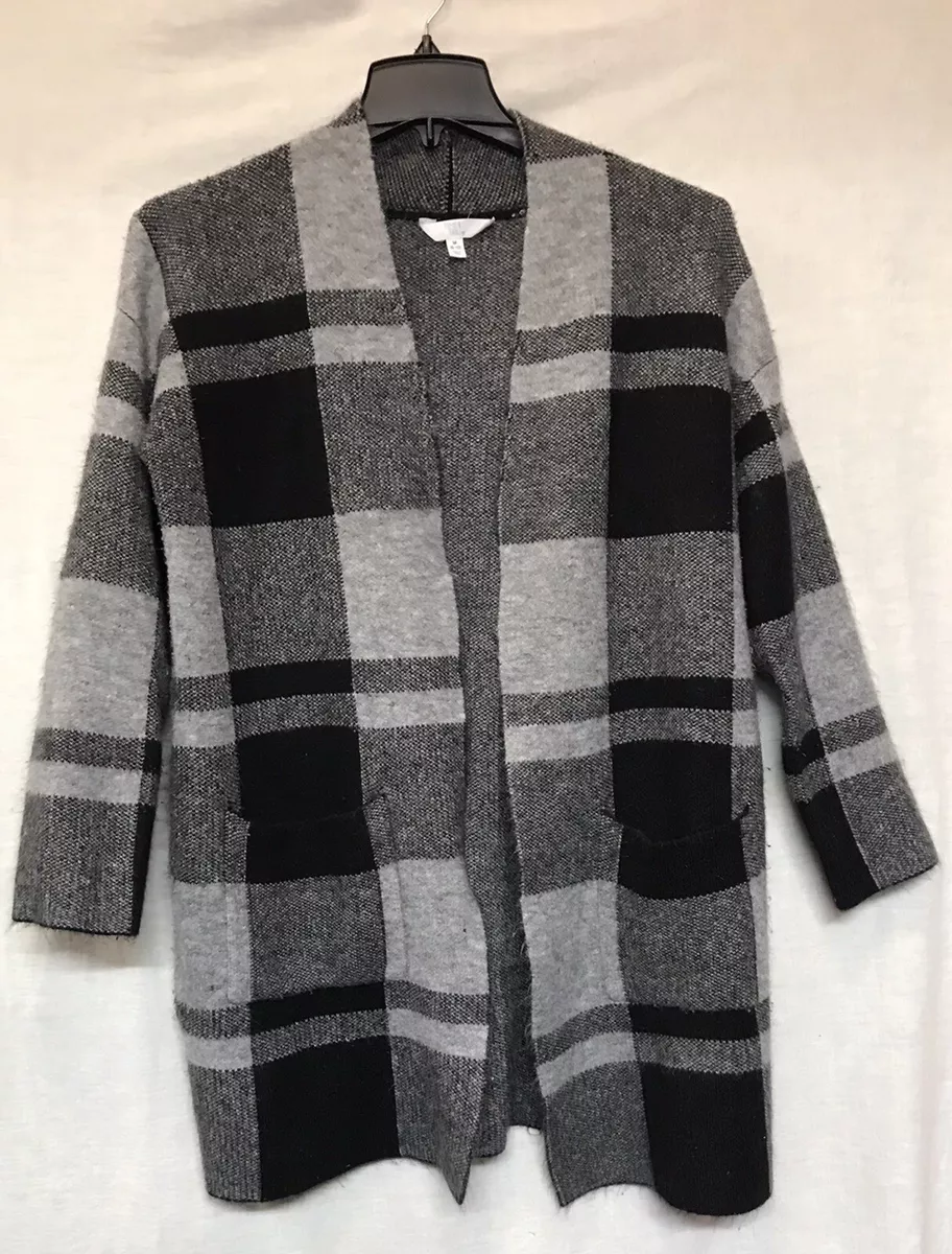 Time and Tru Long Open Front Cardigan Sweater With Pockets Women s Size M 8 10