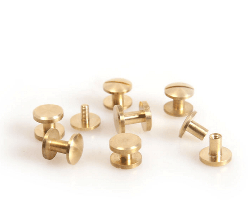 5PCS Screw Button Brass Nail Stud Rivet Leather Solid Head Round Belt Screwback - Picture 2 of 3