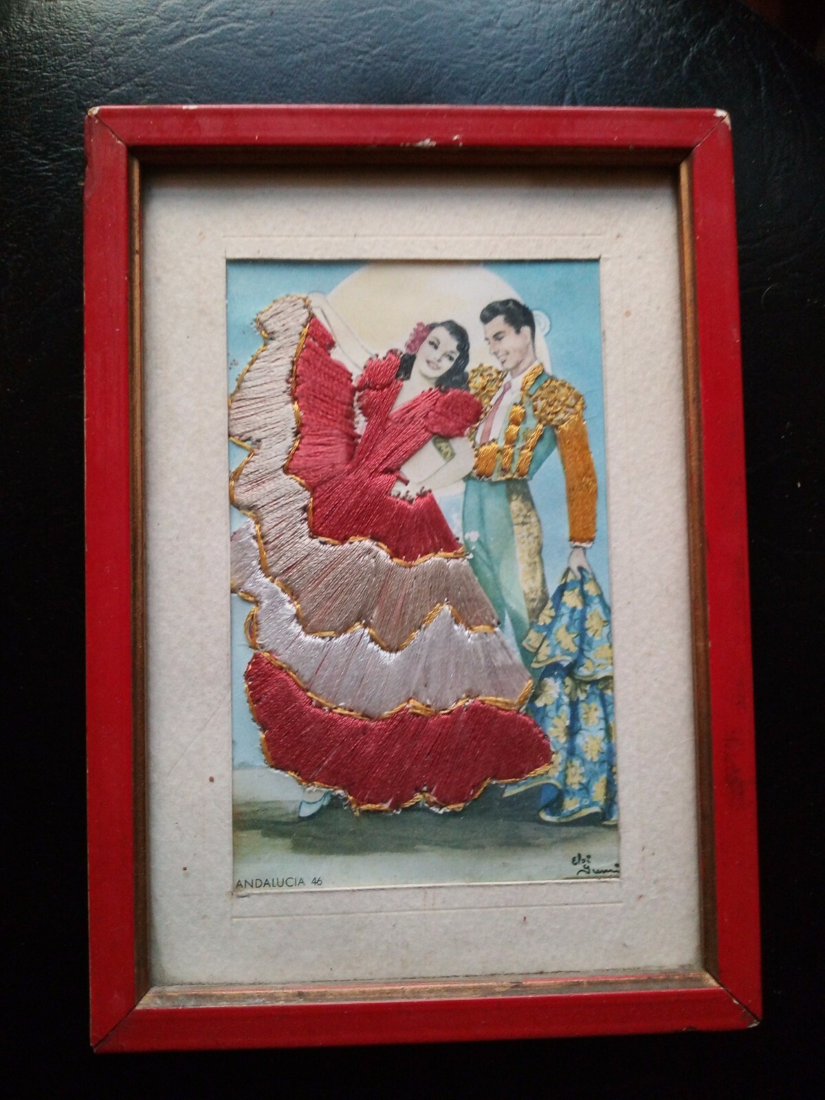 FLAMENCO ANDALUCIA 46 STAMPA RICAMATA A MANO DANZA BALLO SPAGNA