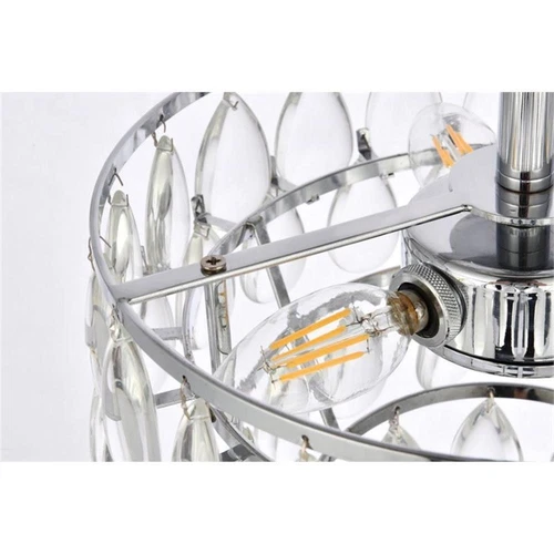 Elegant Lighting Mila 12" Iron and Crystal Flush Mount in Chrome - Picture 7 of 8