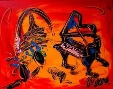 Gorgeous Painting  Canvas Expressionist Modern Art  Stretched BUY IT NOW treg