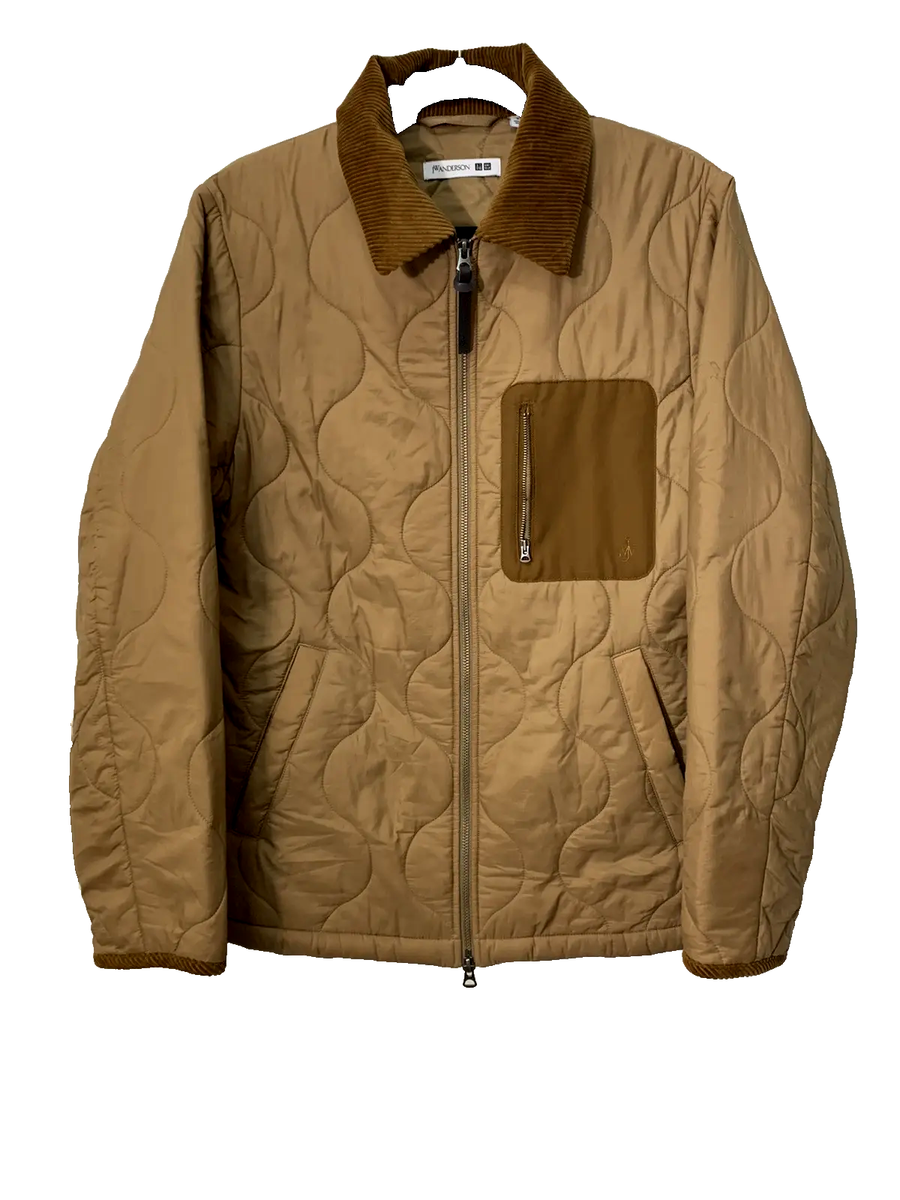 JW Anderson x Uniqlo Blouson Camp Jacket Zip Front Quilted Brown