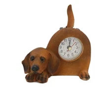 Dachshund Wagging Tails Dog Clock - 6"W x 5"H