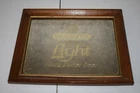 VTG Schlitz Light Beer Mirror Sign 1979 Bar Man Cave Glass Wood Framed