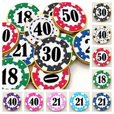 Personalised Poker Chip Chocolate Coins 18th 21st 30th 40th 50th 60th Birthday